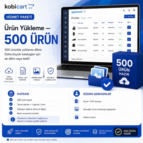 Ürün Yükleme — 500 Ürün