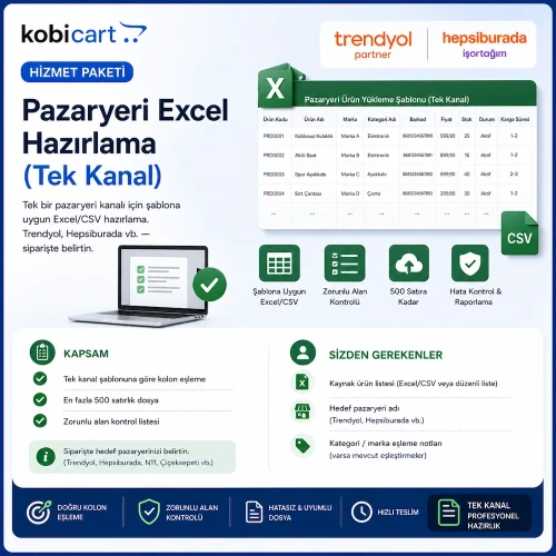 Pazaryeri Excel Hazırlama (Tek Kanal)