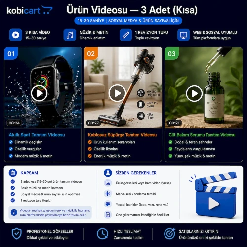 Ürün Videosu — 3 Adet (Kısa)